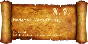 Madacsi Varsány névjegykártya